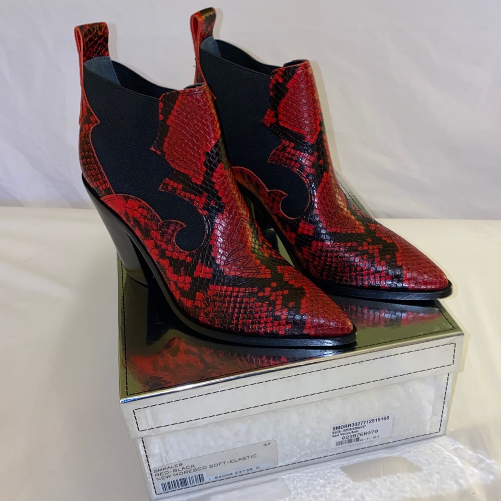 Sigerson Morrison Kaleb western boot red snake NIB